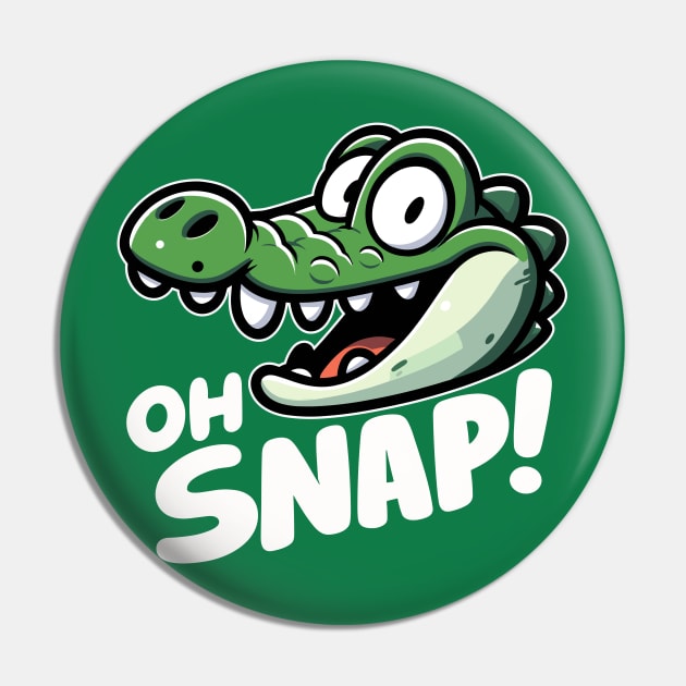 Oh Snap Cartoon Croc Pin by DetourShirts