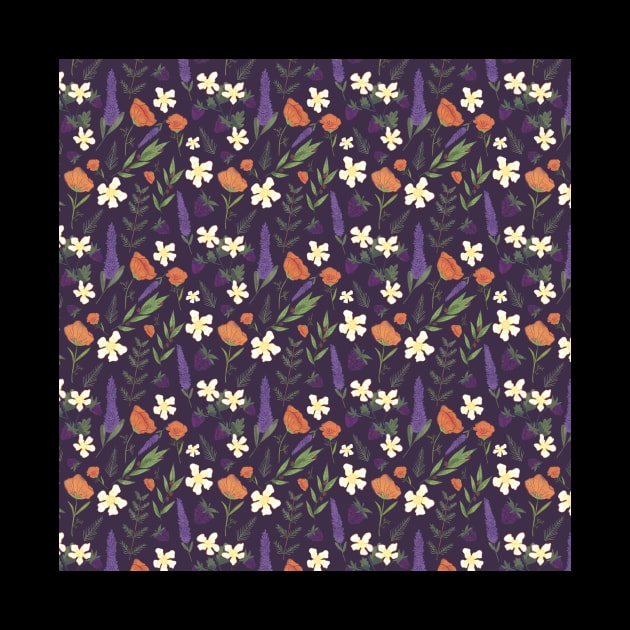 Northern California Floral Repeat Pattern by misnamedplants