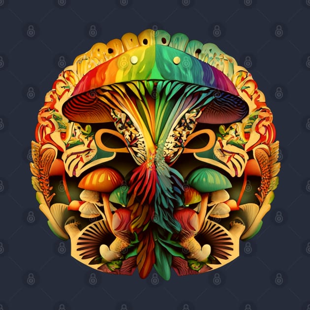 Mushroom Tribal Rainbow by O GRIMLEY