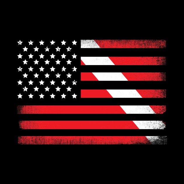 Scuba Diving American Flag by captainmood