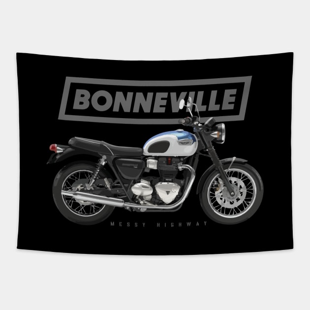 Triumph Bonneville T100 17 blue, sl Tapestry by MessyHighway