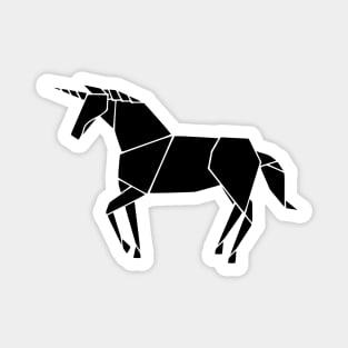 Black Origami Unicorn - No Text Magnet