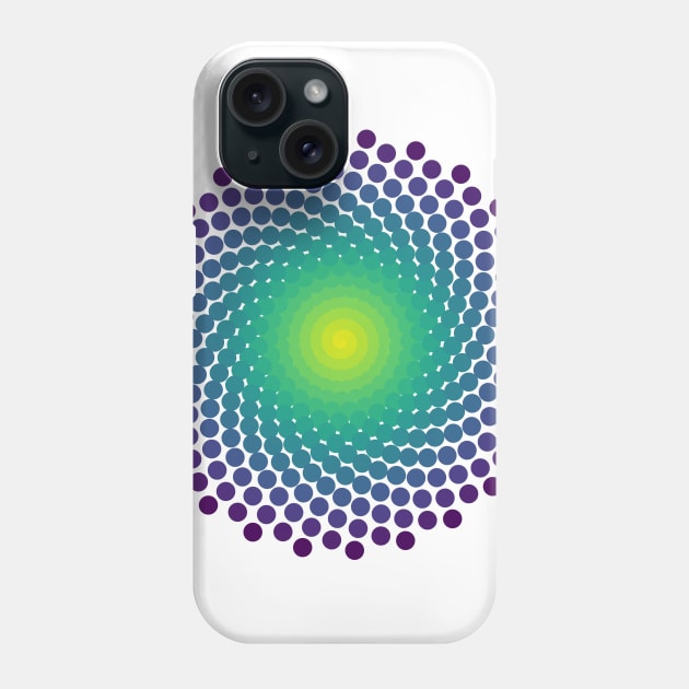 Dot Mandala | Dark Peacock Yellow Green Blue Phone Case by aRtVerse