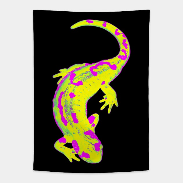 Salamander Lemon Trace Tapestry by CharlieCreator