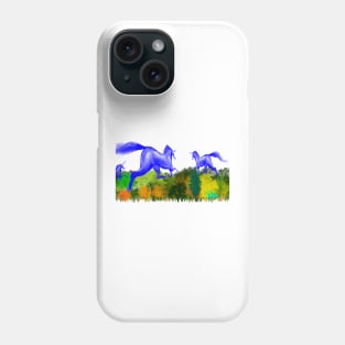 Unicorne unleashed into a Halloween forest Phone Case