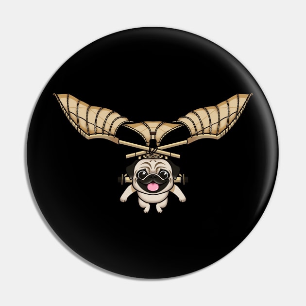 Pugtastic Contraption: Steampunk Aviator Pin by Holymayo Tee