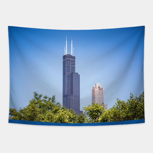 Sears Tower Chicago Tapestry by Enzwell