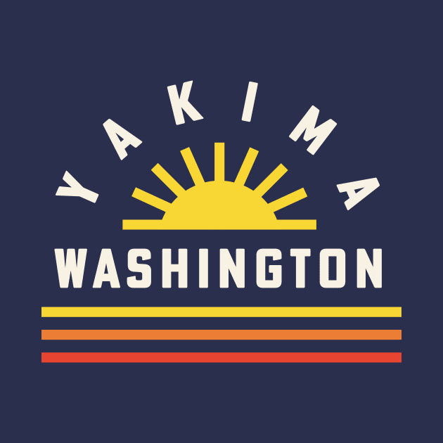 Yakima Washington Retro Vintage Stripes Sunset by PodDesignShop