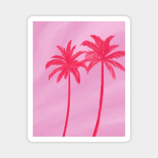 Pink Palm Trees Summer Tropical Aesthetic Magnet