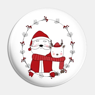 Santa and Reindeer Pin