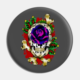 Skull Rose Pin