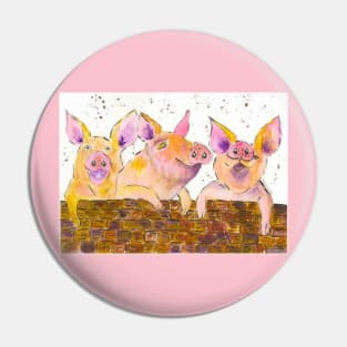Three quirky pigs chatting over the Wall Pin