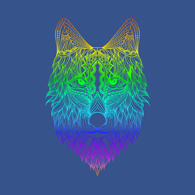 Discover Retro Psychedelic Wolf - Wolf - T-Shirt