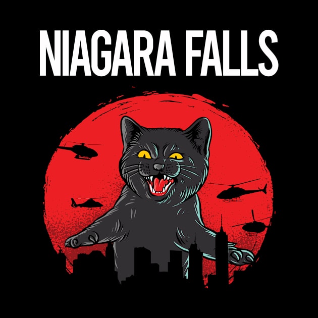 Funny Black Cat Niagara Falls by flaskoverhand