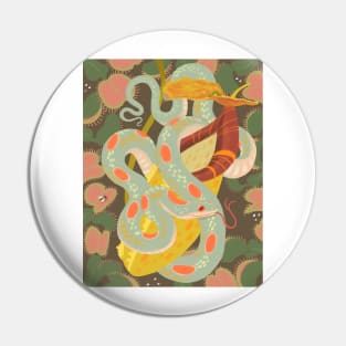 Snake and Carnivorous Plants Pin