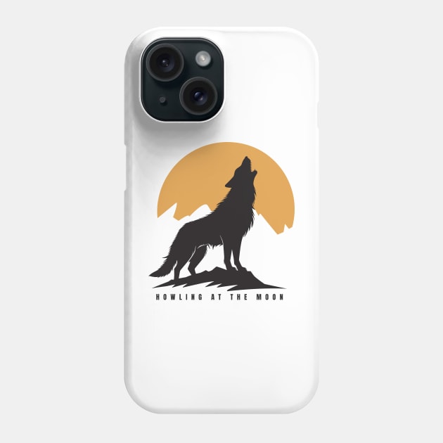 Wolf Howling at the moon Phone Case by Yopi