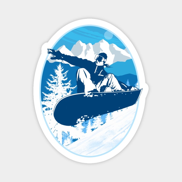 Snowboarding Magnet by PalmGallery