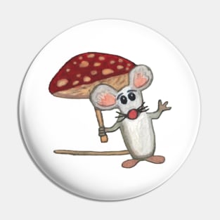 Mouse with Mushroom Umbrella Pin