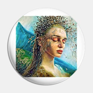 Optical illusion, portrait of pretty young woman and some nature Pin