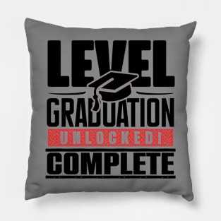 Cap of Triumph: Level Complete, Graduation Unlocked in Monochrome and Red Pillow