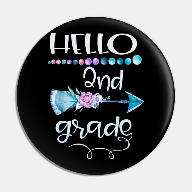 Hello 2nd grade arrow Grow With Me First Day of School Pin by Marcekdesign