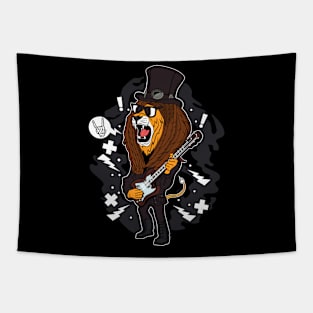 rock and roll lion Tapestry