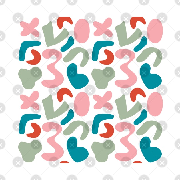 Elegant Abstract Shapes Pattern In Pastel Colors by ArunikaPrints