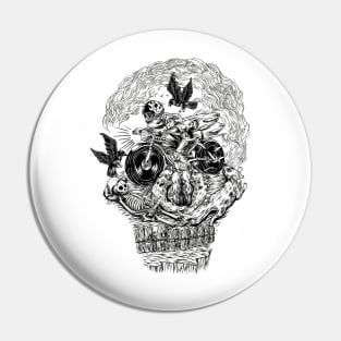 Motorbike Skull Pin