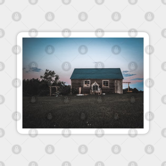 Chicken Coop in Field at Sunrise Photography V2 Magnet by Family journey with God