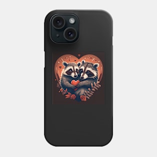 Valentine's Raccoons in Love Phone Case