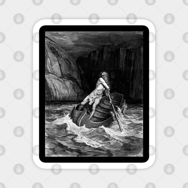 Charon crosses the river Acheron - Gustave Dore Magnet by forgottenbeauty