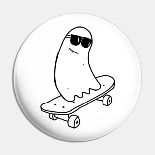 Cool Ghost on Skateboard Funny Skateboarding Gift Pin