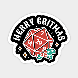 D&D Merry Critmas Christmas D20 Magnet