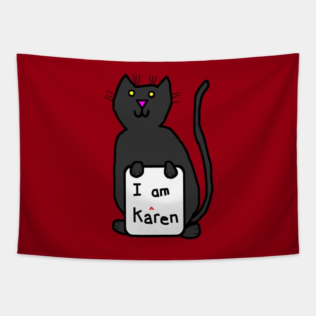 Black Cat and Karen Memes Tapestry by ellenhenryart