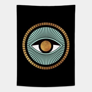 Evil Eye Gold Amulet Tapestry