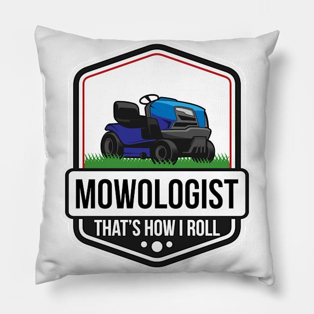 Mow Roll Mowing Funny Humor Landscape Pillow by Mellowdellow