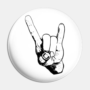 Rock On in Black Ink Pin