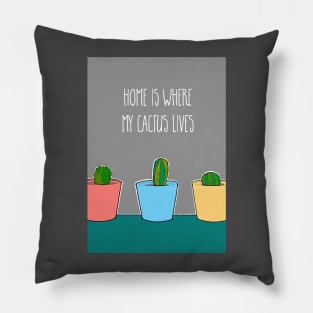 Home Is Where My Cactus Lives Pillow