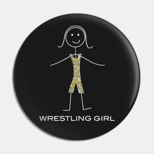 Funny Womens Wrestling Design Pin