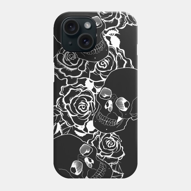 Skullflowers II Phone Case by Sirenarts