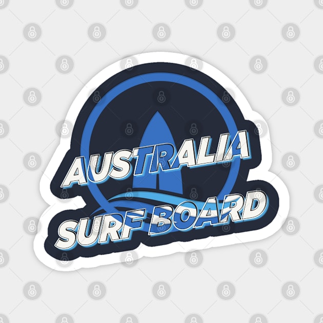 Australia surf board Magnet by TeeText