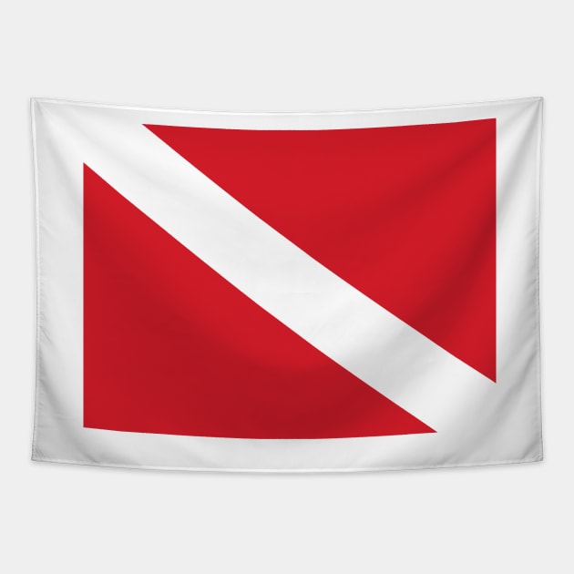 Scuba Flag Tapestry by murialbezanson