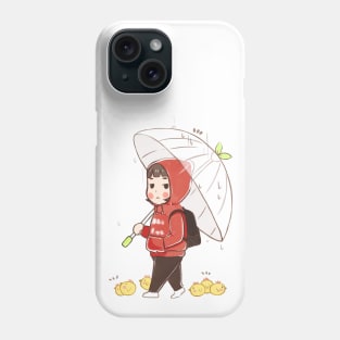 Girl in Red Hoodie Phone Case