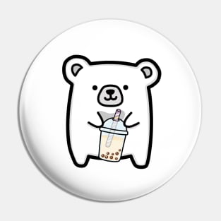 Baby Polar Bear Loves Boba Tea! Pin