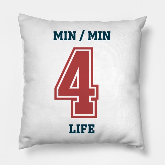 min/min 4 life Pillow by dungeondads