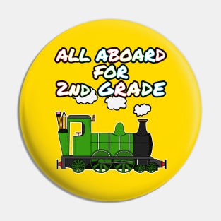 All Aboard For 2nd Grade Steam Train Pin