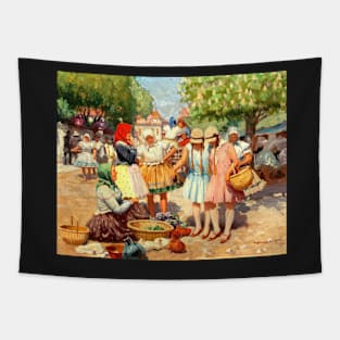 At The Market By Tivadar Josef Mousson Digitally Enhanced Tapestry