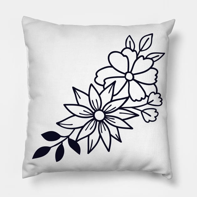 Woman Flowers Pillow by My Artsam