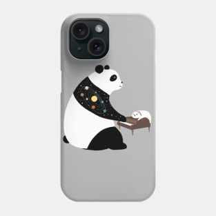 Fat panda pianist and lazy cat Phone Case