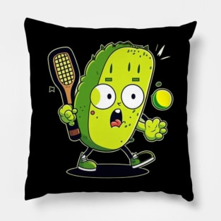 Pickle Playing Pickleball - Funny Pickleball Paddleball Pillow